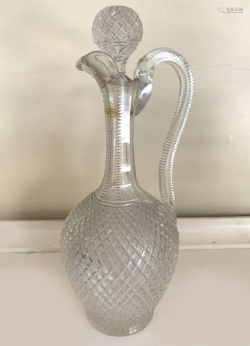 EARLY 19TH-CENTURY CORK GLASS CLARET JUG