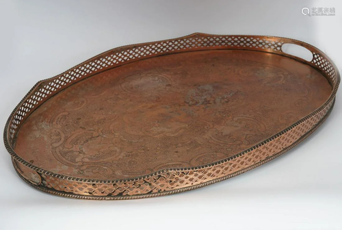 GEORGE III SHEFFIELD GALLERY TRAY