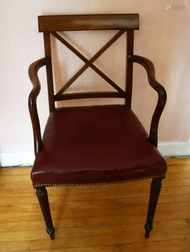 PAIR OF EDWARDIAN MAHOGANY ELBOW CHAIRS - WITH…