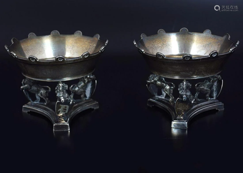 PAIR OF NEO-CLASSICAL SILVER SALTS