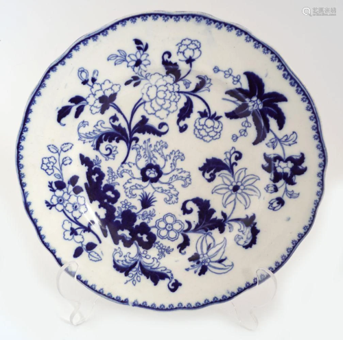 19TH-CENTURY BLUE AND WHITE PLATE