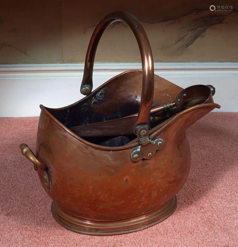 EDWARDIAN COPPER COAL HELMET