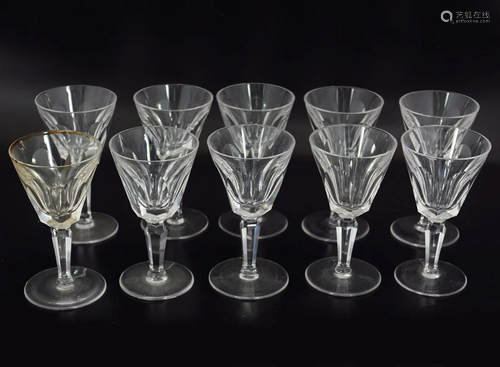 10 WATERFORD CRYSTAL SHERRY GLASSES