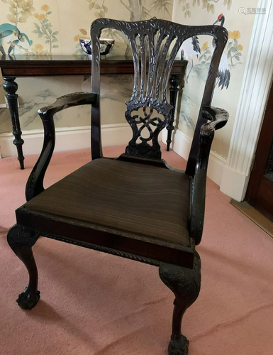 SET OF 8 DUBLIN CHIPPENDALE DINING CHAIRS