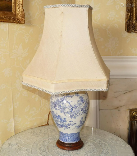 JAPANESE BLUE AND WHITE TABLE LAMP