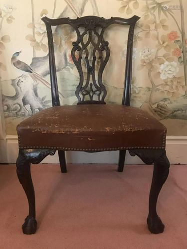 PAIR OF DUBLIN CHIPPENDALE DINING CHAIRS