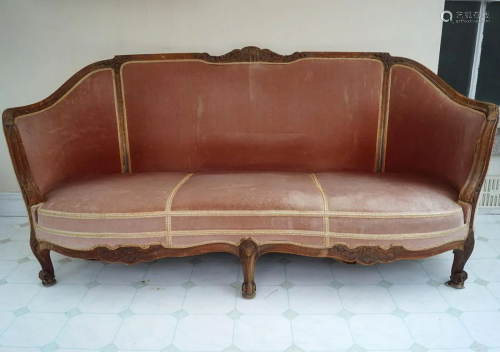 LARGE EARLY 20TH-CENTURY FRENCH SETTEE