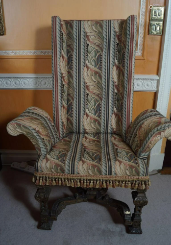 INTERESTING 19TH-CENTURY TAPESTRY ARMCHAIR