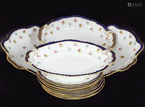 AYNSLEY CHINA FRUIT PLATES