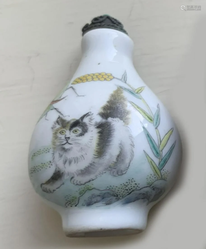 CHINESE QING PORCELAIN SNUFF BOTTLE
