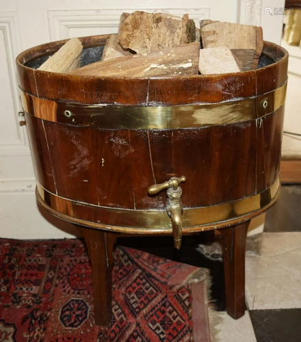 GEORGE III PERIOD MAHOGANY LOG BARELL