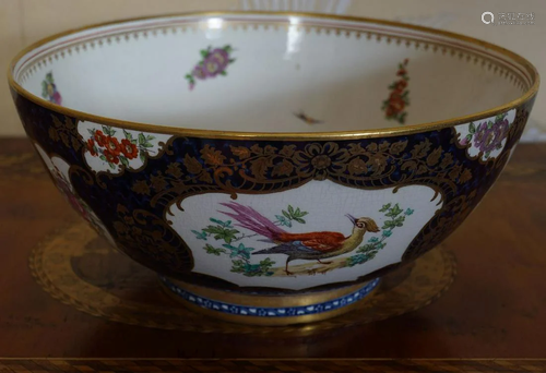 19TH-CENTURY PARCEL GILT DERBY STYLE BOWL