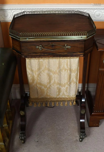 REGENCY ROSEWOOD WORK TABLE