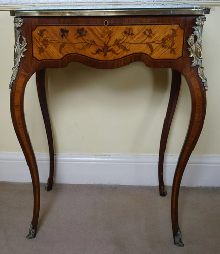 19TH-CENTURY KINGWOOD AND MARQUETRY TABLE