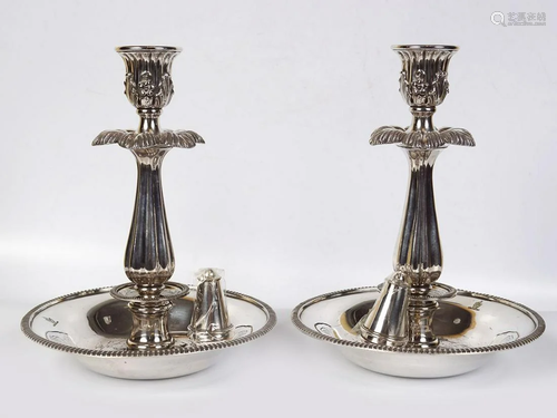 DUBLIN SILVER PLATED CHAMBRE CANDLE STICKS