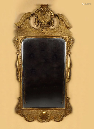 IRISH 18TH-CENTURY CARVED GILTWOOD PIER MIRROR