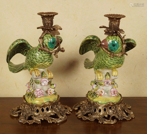 PAIR OF GERMANY PORCELAIN CANDLESTICKS