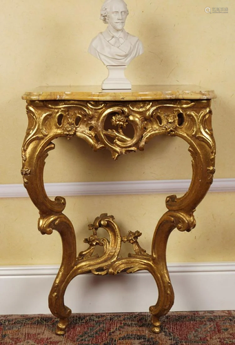 18TH-CENTURY CARVED GILTWOOD CONSOLE TABLE