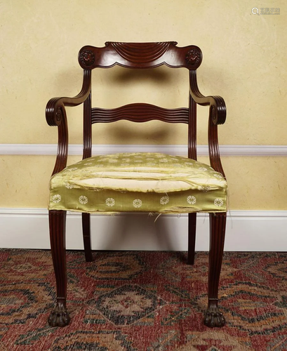 REGENCY PERIOD MAHOGANY DESK CHAIR