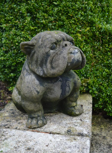 PAIR OF MOULDED STONE SCULPTURES