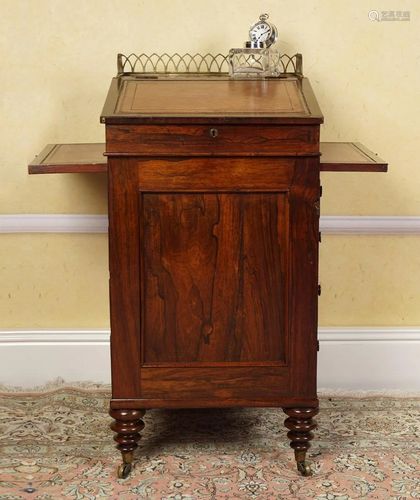 REGENCY ROSEWOOD DAVENPORT, CIRCA 1810