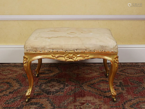 19TH-CENTURY CARVED GILTWOOD STOOL