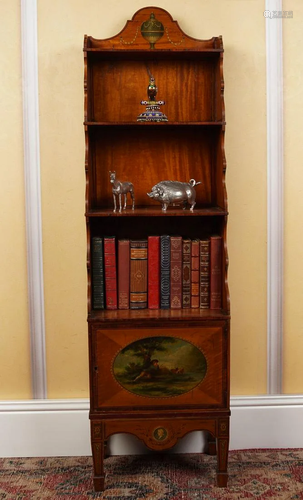 GEORGE III SATINWOOD WATERFALL BOOK SHELF