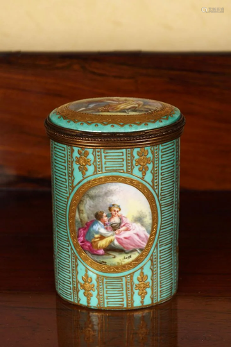 19TH-CENTURY FRENCH PORCELAIN AND PARCEL GILT BOX