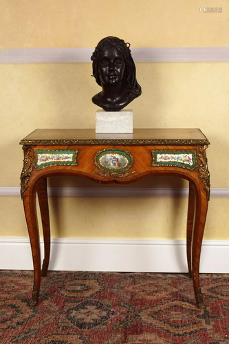 19TH-CENTURY KINGWOOD AND SEVRES SIDE TABLE