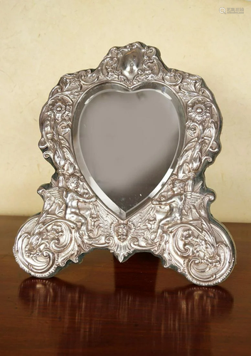 SILVER FRAMED VANITY MIRROR