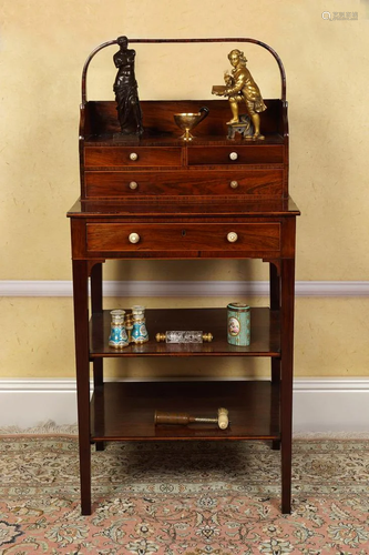 REGENCY ROSEWOOD AND INLAID CHEST ON STAND