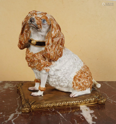 19TH-CENTURY MEISSEN CANINE FIGURE