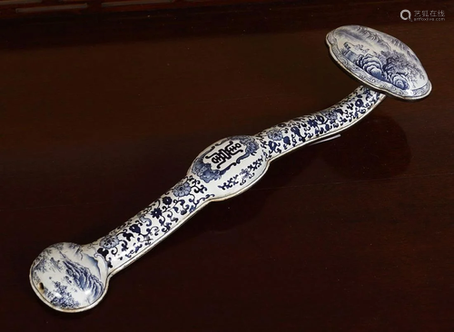 CHINESE QING ENAMELLED RUYI SCEPTRE