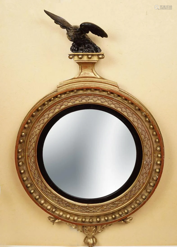 REGENCY GILT FRAMED CONVEX MIRROR