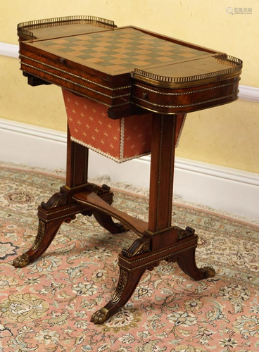 REGENCY ROSEWOOD COMBINATION GAMES TABLE