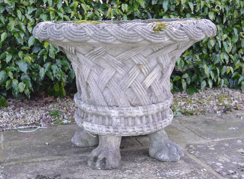 19TH-CENTURY MOULDED STONE PLANTER