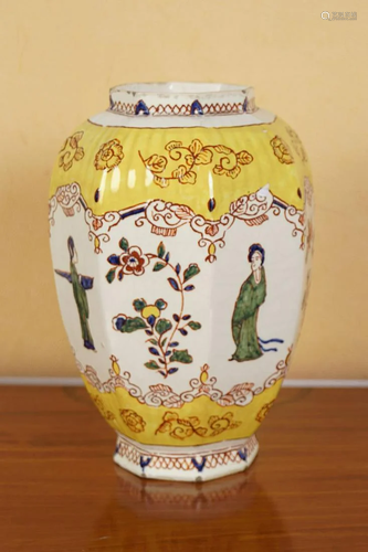 19TH-CENTURY SPANISH POLYCHROME VASE