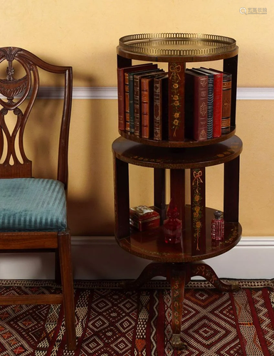 EDWARDIAN MAHOGANY REVOLVING BOOKCASE