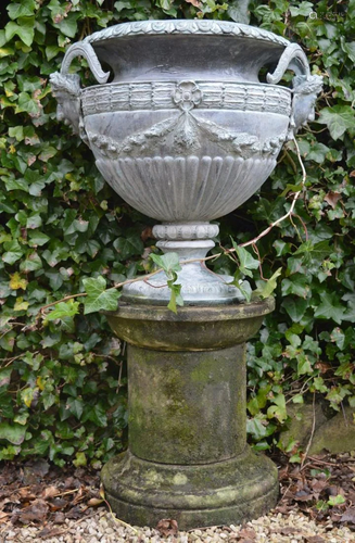 19TH-CENTURY BRONZE PLANTER OF BALUSTER FORM