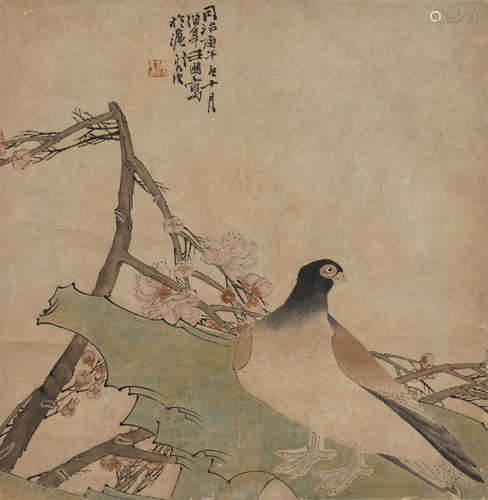 Ren Yi (1840-1895) Flower and Dove, 1870