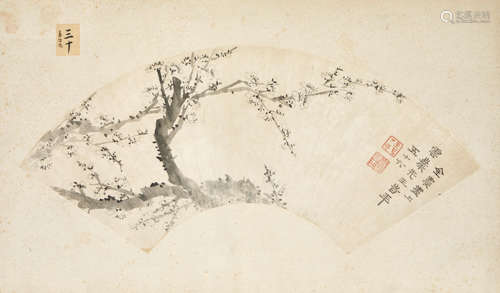 A Group of Five Fan Paintings Various Artists, Qing Dynasty