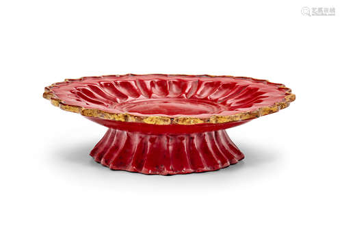 An early gilt and red lacquer cup stand Song/Jin Dynasty