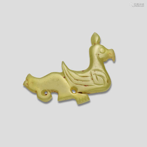 A 'Yellow' jade mythical bird Pendant Western Zhou Dynasty or later