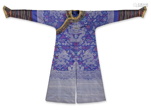 Two brocade weave court robes Late Qing Dynasty