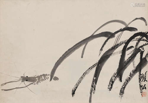 Qi Baishi (1864-1957) Shrimp and Reeds