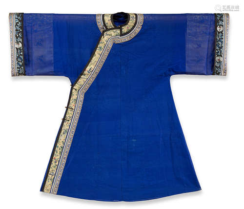 A woman's blue silk gauze informal robe Late 19th/early 20th century