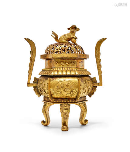 A gilt bronze censer 18th/19th Century