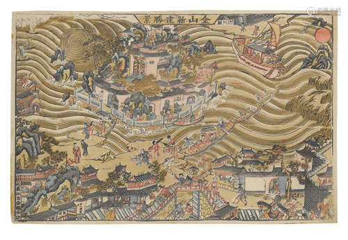 A Rare Suzhou Print Wang Xin, 17th/18th century