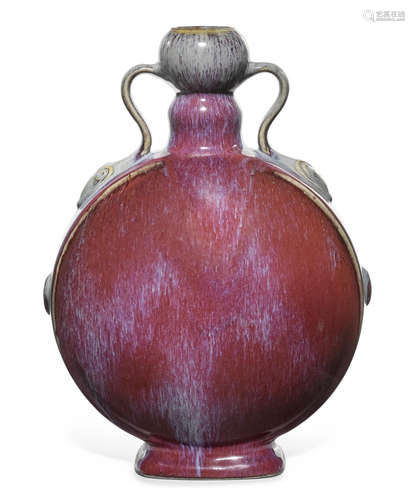 A Large Flambe-glazed moonflask Qianlong impressed six-character seal mark but probably later