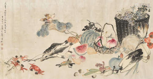 Wang Xuetao (1903-1982) Vegetable, Fruit and Sea Life, 1950